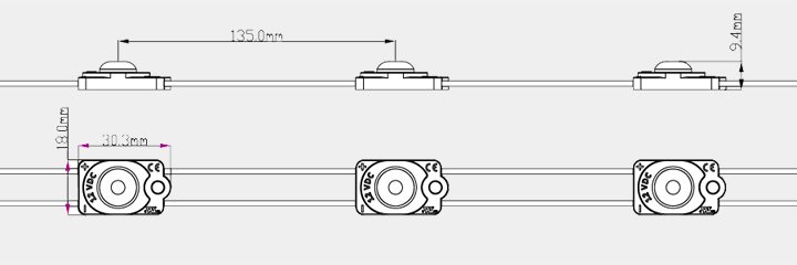 Modulo 1 LED 2835 dimensioni